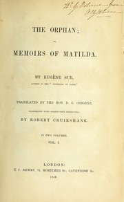 Cover of: The orphan, or, Memoris of Matilda