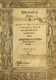 Cover of: The praise of folie = Moriae encomium