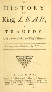 Cover of: The history of King Lear by Nahum Tate