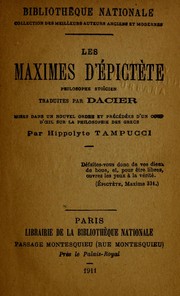 Cover of: Les maximes d'E picte  te, philosophe stoi cien