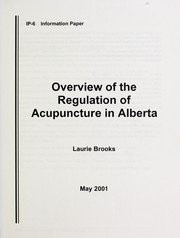 Cover of: Overview of the regulation of acupuncture in Alberta