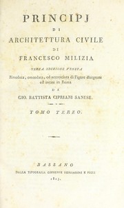 Cover of: Principj di architettura civile di Francesco Milizia by Francesco Milizia