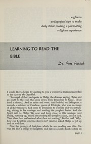 Cover of: Learning to read the Bible