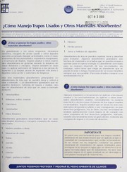 Co mo manejo trapos usados y otros materiales absorbentes? by Illinois. Environmental Protection Agency. Office of Small Business