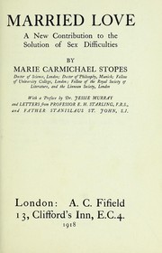 Cover of: Married love by Marie Charlotte Carmichael Stopes