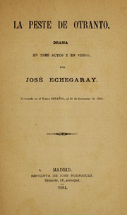 Cover of: La peste de Otranto: drama en tres actos y en verso