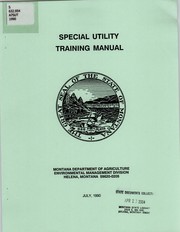 Special utility training manual by Montana. Environmental Management Division
