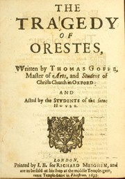 Cover of: The tragedy of Orestes