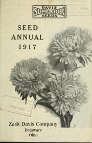 Cover of: Davis superior seeds: seed annual, 1917