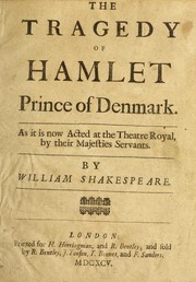 Cover of: The Tragedy of Hamlet Prince of Denmark by William Shakespeare