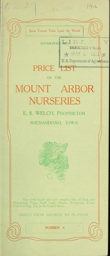 Price list of the Mount Arbor Nurseries by Mount Arbor Nurseries