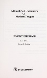 A simplified dictionary of modern Tongan by Edgar Tu'inukuafe