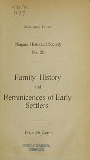 Cover of: Family history and reminiscences of early settlers ...