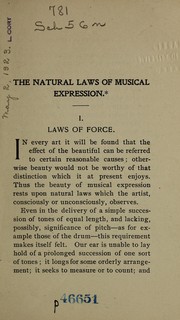 Cover of: The natural laws of musical expression
