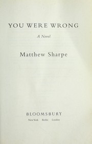 Cover of: You were wrong : a novel by 