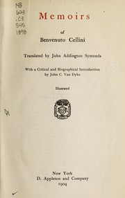 Cover of: Memoirs of Benvenuto Cellini