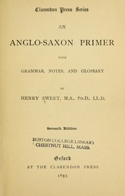 Cover of: An Anglo-Saxon primer by Henry Sweet
