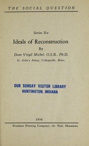 Cover of: Ideals of reconstruction