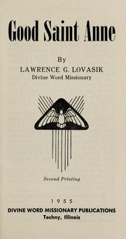 Cover of: Good Saint Anne by Lawrence G. Lovasik