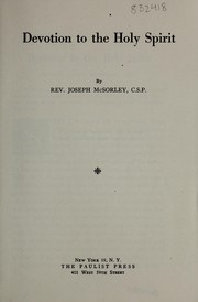 Cover of: Devotion to the Holy Spirit by McSorley, Joseph