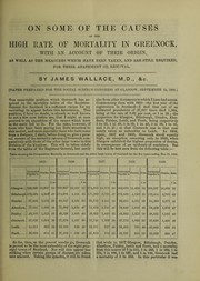 Cover of: On some of the causes of the high rate of mortality in Greenock | Wallace, James