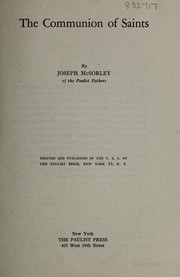 Cover of: The communion of saints by McSorley, Joseph