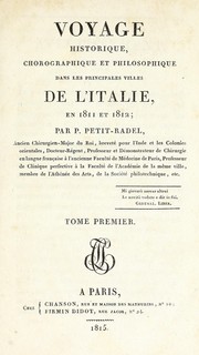 Cover of: Voyage historique, chorographique et philosophique dans les principales villes de l'Italie en 1811 et 1812