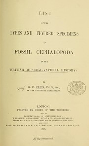 Cover of: List of the types and figured specimens of fossil Cephalopoda in the British Museum (Natural History) by British Museum (Natural History). Department of Geology. [Mollusca]