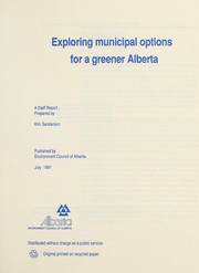 Cover of: Exploring municipal options for a greener Alberta.