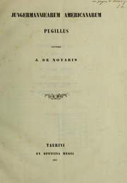 Cover of: Jungermanniearum Americanarum pugillus by Giuseppe De Notaris