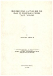 Magnetic field solutions for one class of nonlinear boundary value problems