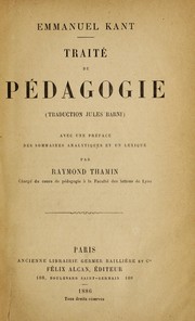 Cover of: Traite  de pe dagogie by Immanuel Kant