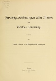 Cover of: Zwanzig Zeichnungen alter Meister aus Goethes Sammlung