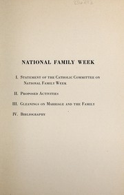 National family week by National Catholic Welfare Conference