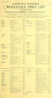 Cover of: Wholesale price list of perennial plants: spring 1917