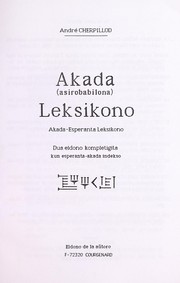 Cover of: Akada (asirobabilona) leksikono by André Cherpillod