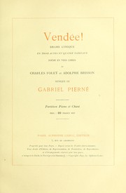 Cover of: Vendee: drame lyrique en trois actes et quatre tableaux