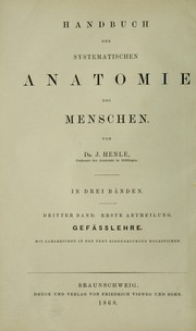 Cover of: Handbuch der systematischen Anatomie des Menschen by Jakob Henle