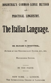Cover of: Rosenthal's common-sense method of practical linquistry by Rosenthal, Richard S.