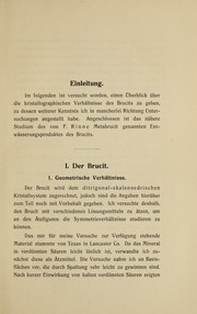 Cover of: Beitrag zur Kenntnis des Brucits und Metabrucits
