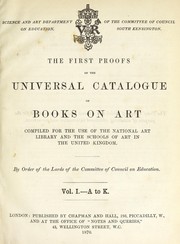 Cover of: First proofs of the Universal catalogue of books on art