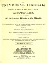Cover of: The universal herbal by Thomas Green