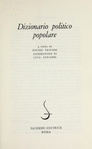 Cover of: Dizionario politico popolare