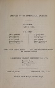 Cover of: Catalogue of the paintings, statuary in marbles, casts in plaster, book, prints, etc by Pennsylvania Academy of the Fine Arts