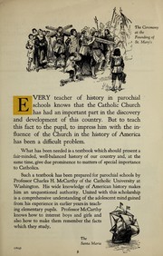 Cover of: McCarthy's history of the United States for Catholic schools