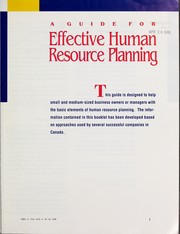 Cover of: A Guide for effective human resource planning