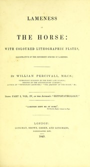 Cover of: Lameness in the horse: with coloured lithographic plates, illustrative of the different species of lameness