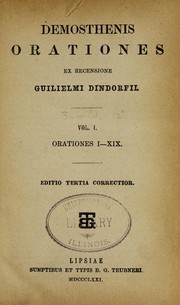 Cover of: Orationes, ex recensione Guilielmi Dindorfii