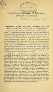 Cover of: Regulations for the inspection and quarantine of animals imported from Canada into the United States
