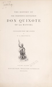 Cover of: The history of the ingenious gentleman Don Quixote of La Mancha by Miguel de Cervantes Saavedra